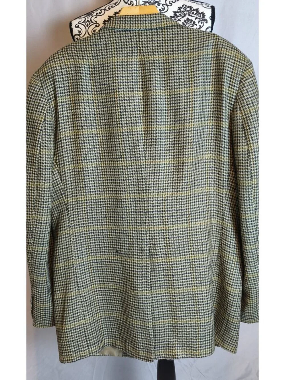 Burberrys Vintage Houndstooth 100% Wool Blazer Sport Coat Made USA No Size